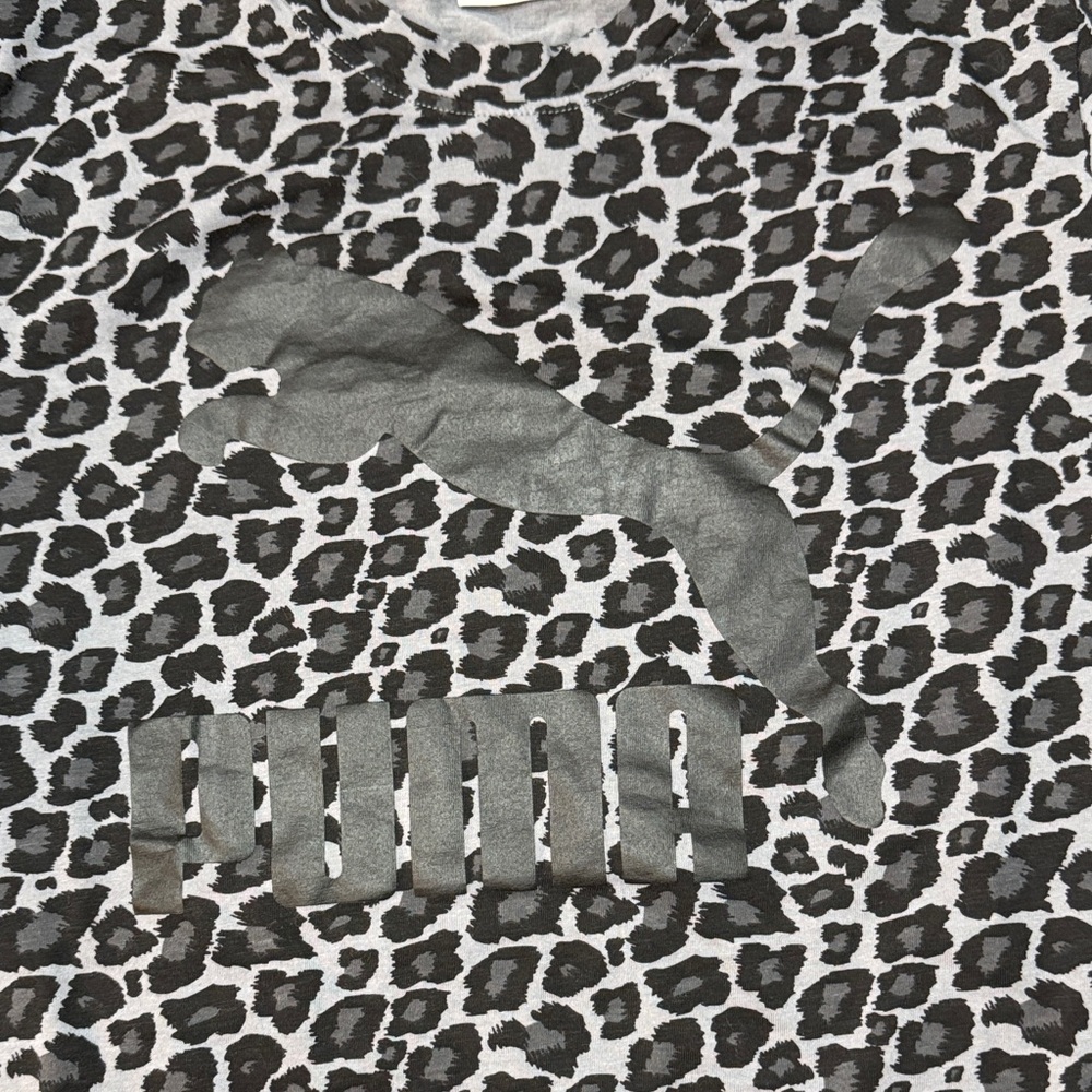 Puma Streetwear Black and Gray Leopard Print Men's Tee - Picture 3 of 9